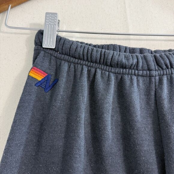 Aviator Nation Sweatpants Womens Small Grey 5 Stripe Joggers Made in USA Rainbow - Picture 9 of 11